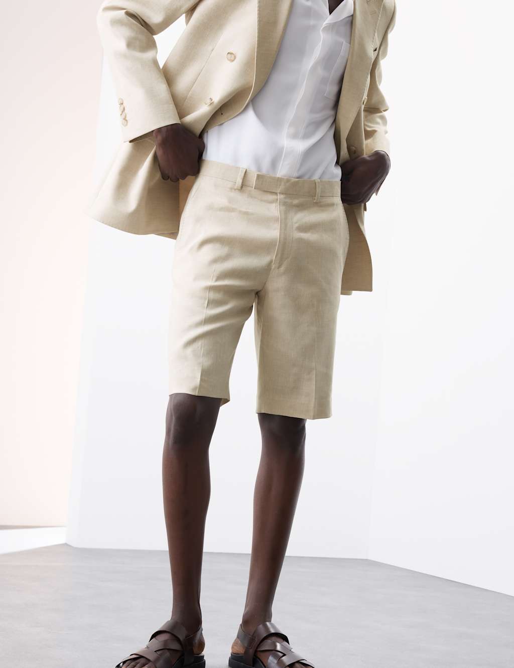Tailored Fit Italian Performance Linen Blend Suit Shorts 9 of 9