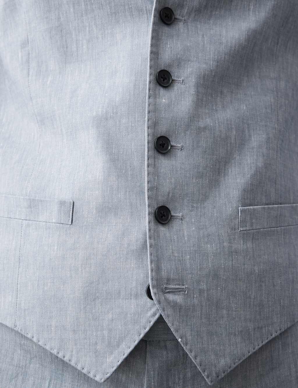 Italian Performance Linen Blend Waistcoat 4 of 6