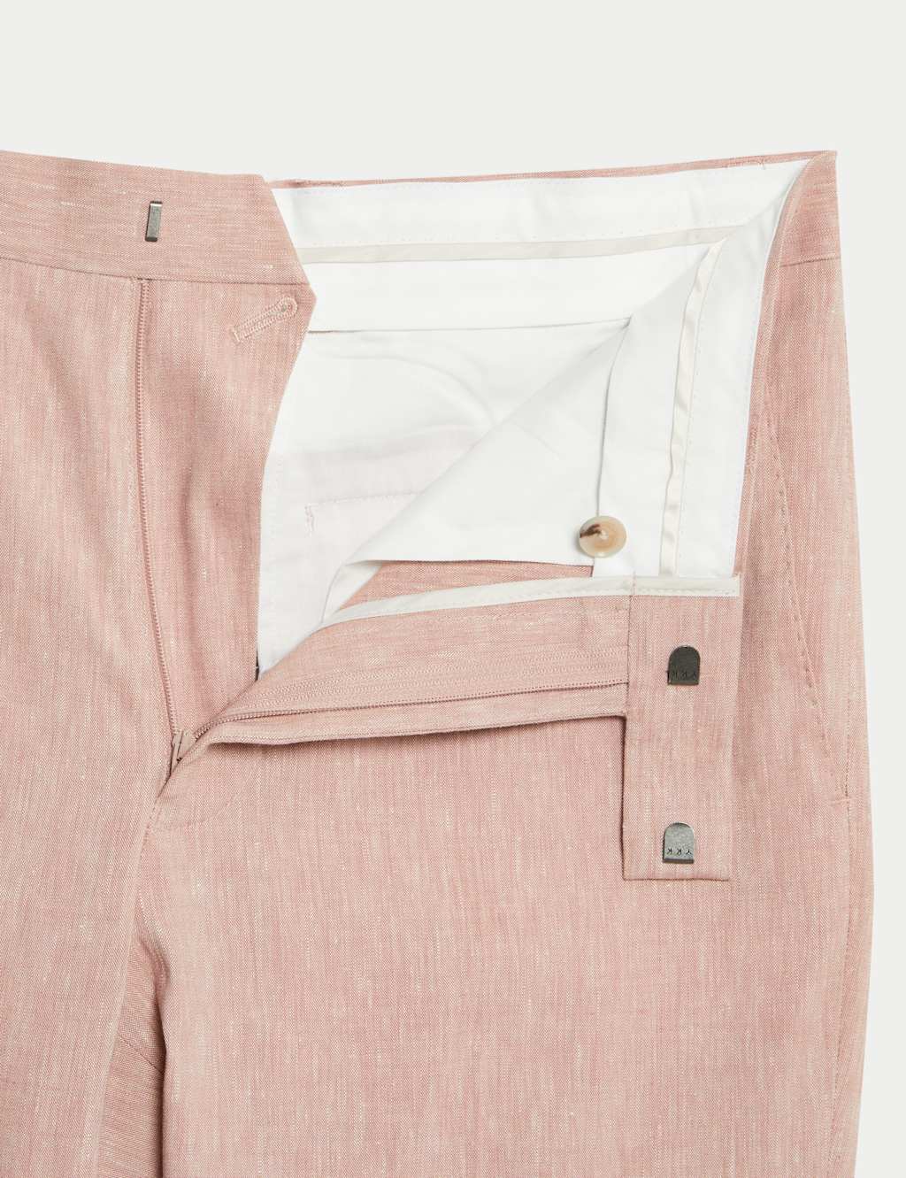 Tailored Fit Italian Performance Linen Blend Suit Trousers 3 of 7