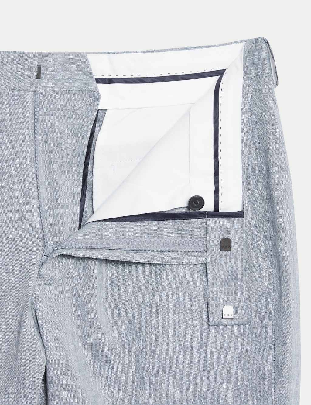 Tailored Fit Italian Performance Linen Blend Suit Trousers 3 of 7