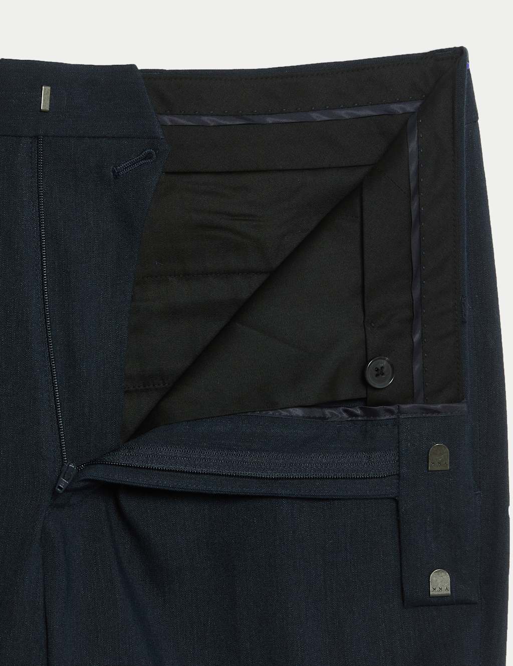 Tailored Fit Italian Performance Linen Blend Suit Trousers 3 of 8