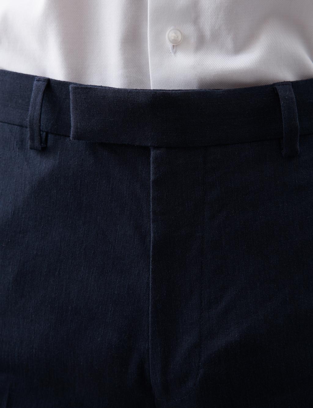 Tailored Fit Italian Performance Linen Blend Suit Trousers 4 of 8