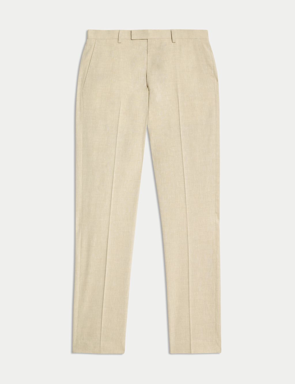 Tailored Fit Italian Performance Linen Blend Suit Trousers 2 of 8