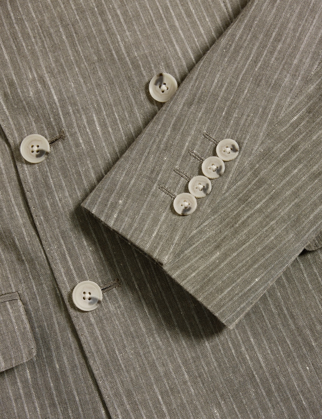 Tailored Fit Italian Performance Linen Blend Pinstripe Suit Jacket 3 of 7