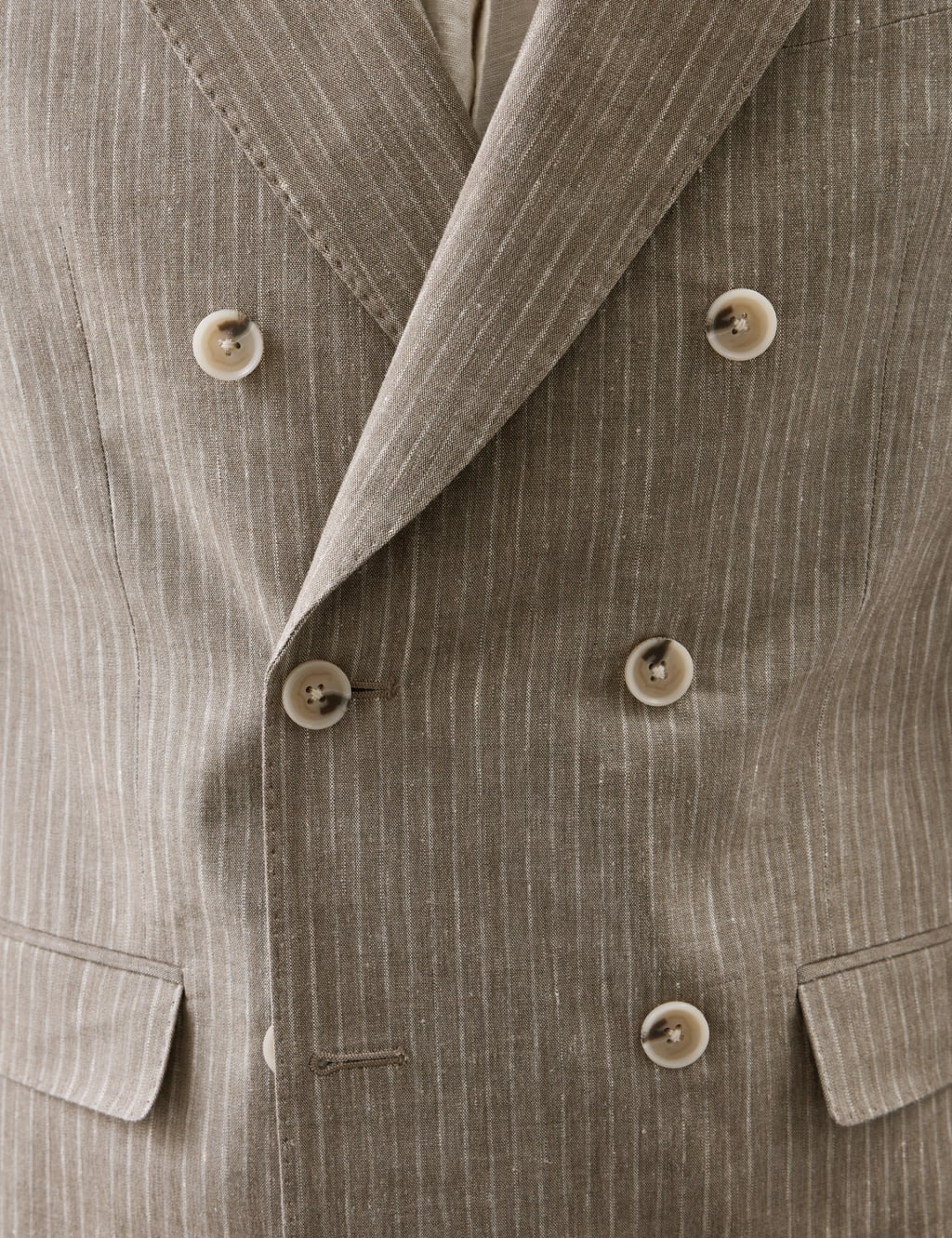 Tailored Fit Italian Performance Linen Blend Pinstripe Suit Jacket 4 of 7
