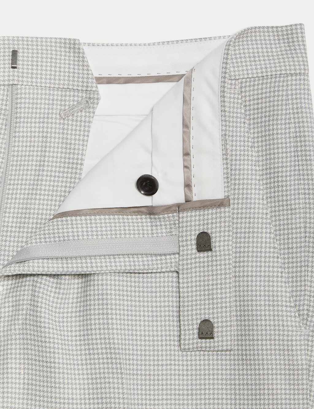Tailored Fit Italian Performance Linen Blend Suit Trousers 3 of 8
