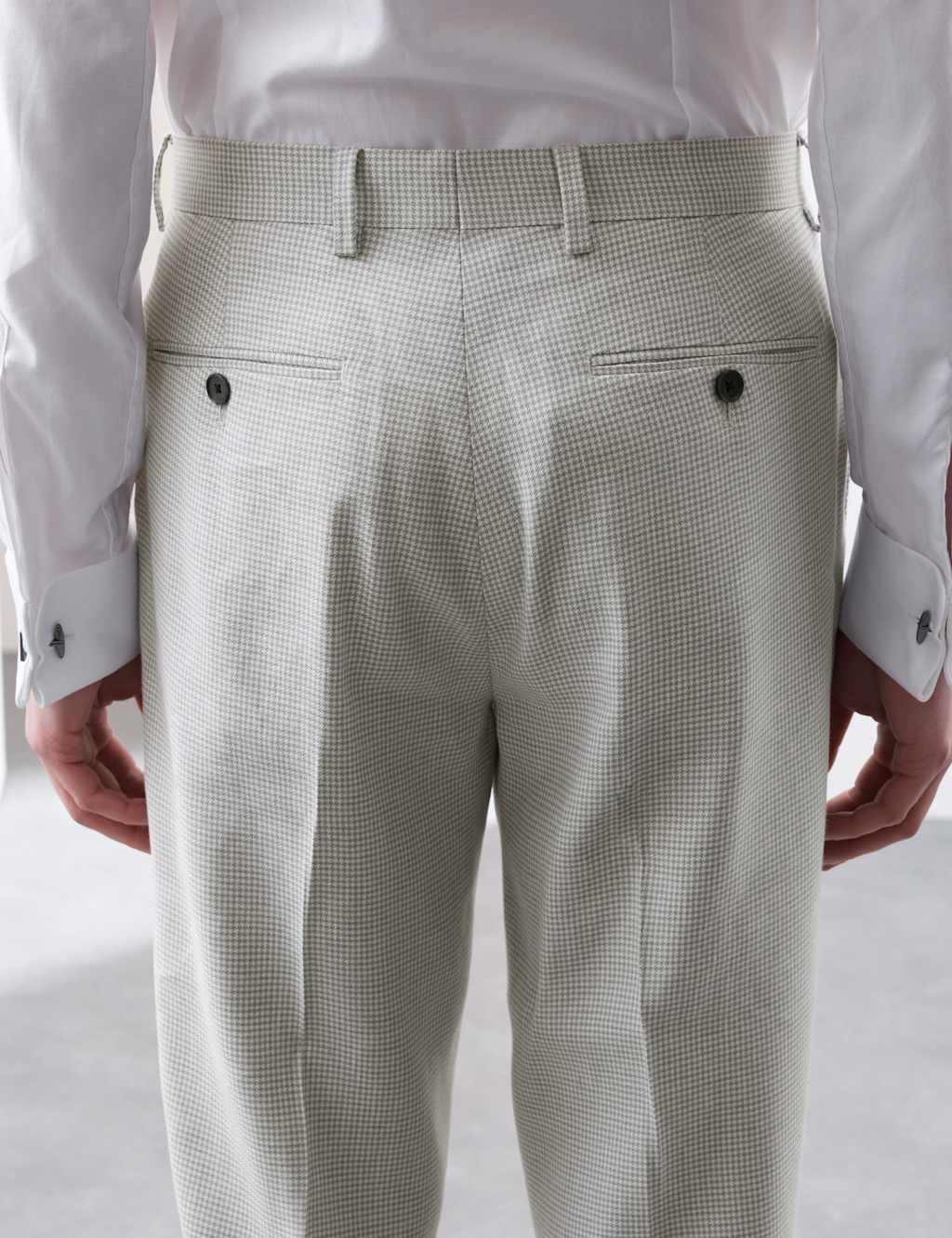 Tailored Fit Italian Performance Linen Blend Suit Trousers 8 of 8