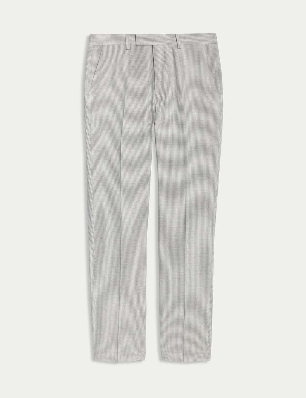 Tailored Fit Italian Performance Linen Blend Suit Trousers 2 of 8