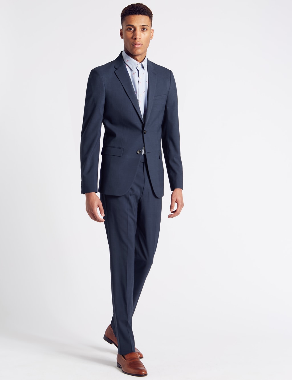 Indigo Checked Slim Fit Jacket 1 of 8