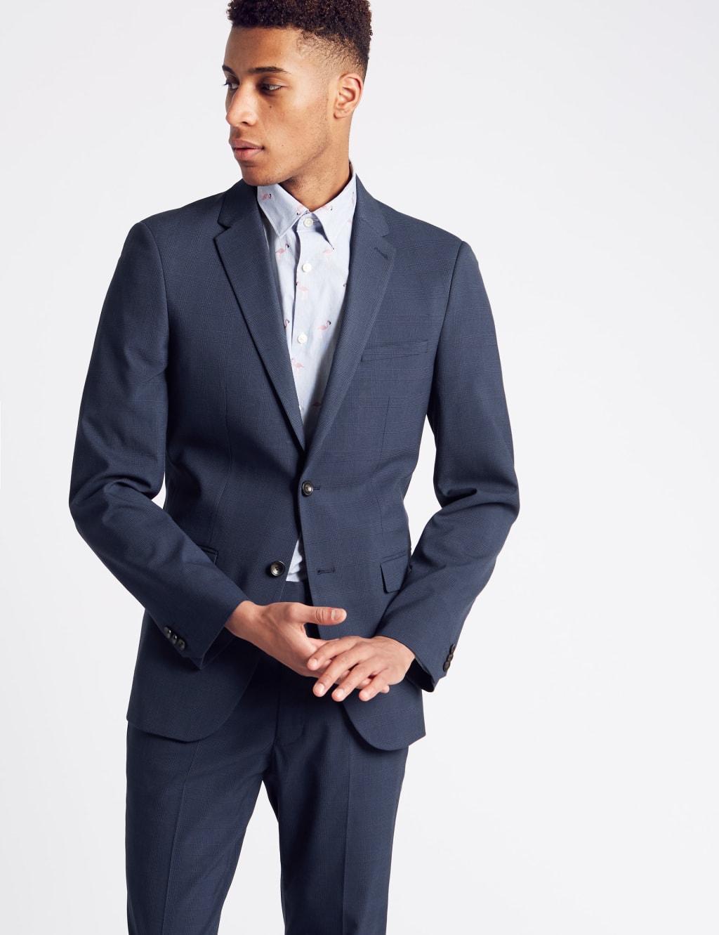 Indigo Checked Slim Fit Jacket 3 of 8
