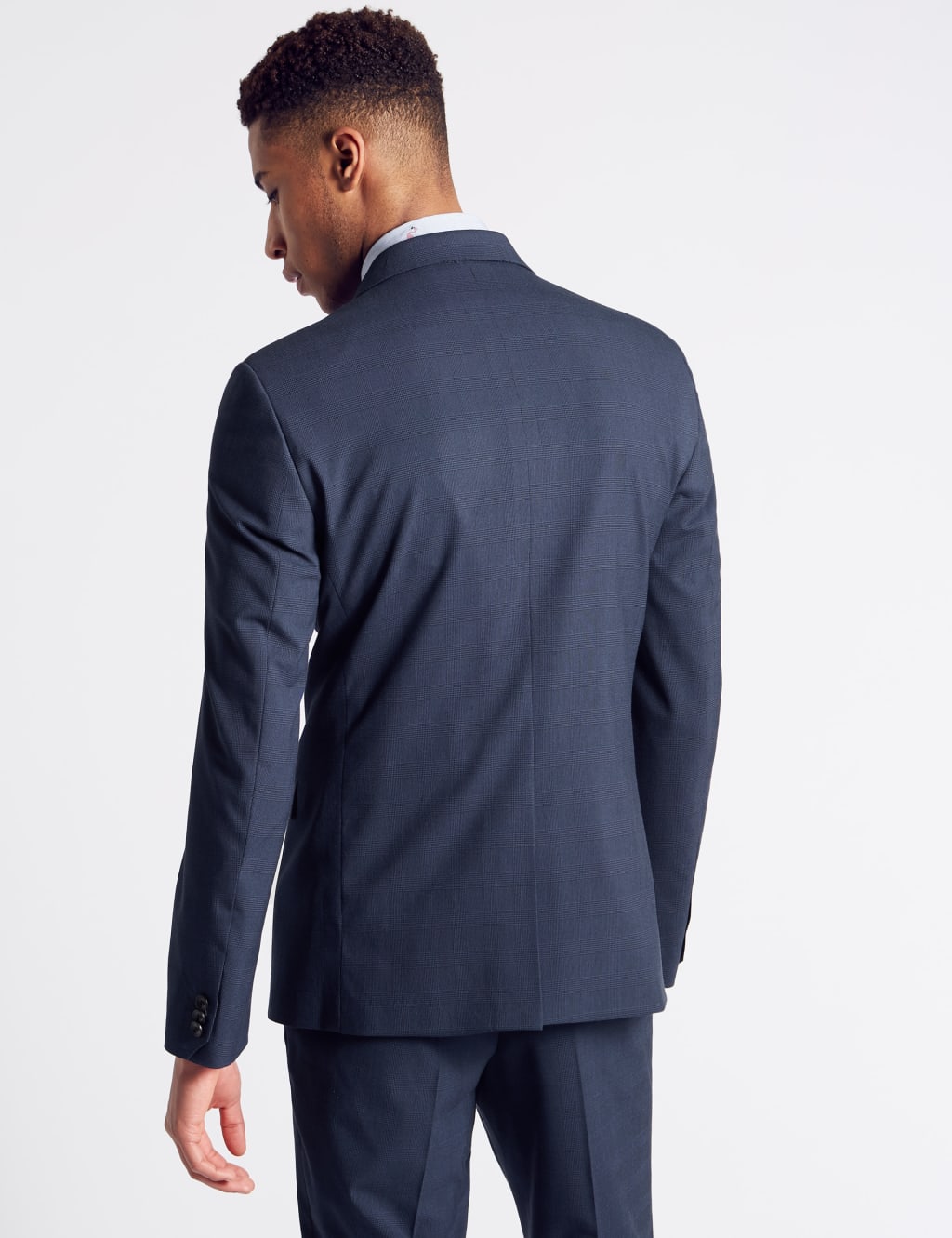 Indigo Checked Slim Fit Jacket 5 of 8