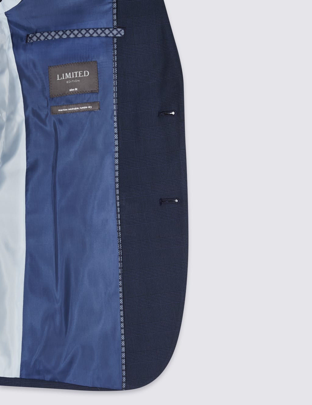 Indigo Checked Slim Fit Jacket 7 of 8