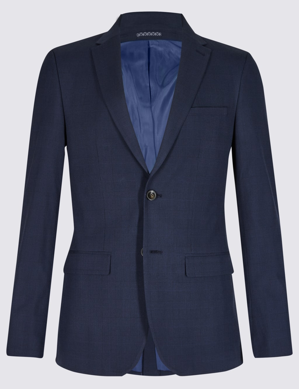 Indigo Checked Slim Fit Jacket 2 of 8