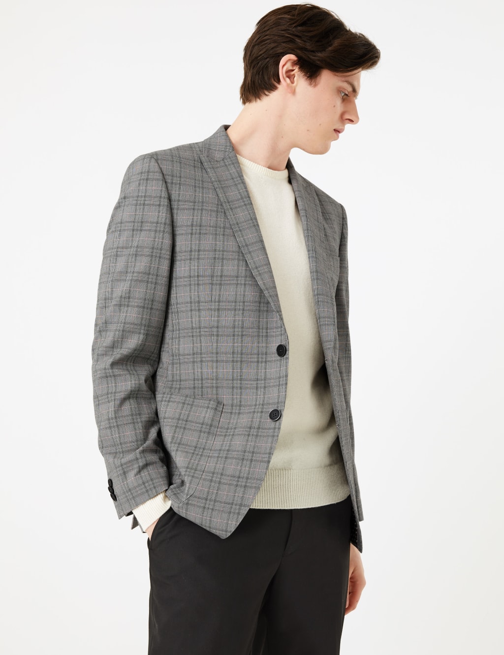 Slim Prince of Wales Checked Blazer M S Collection M S