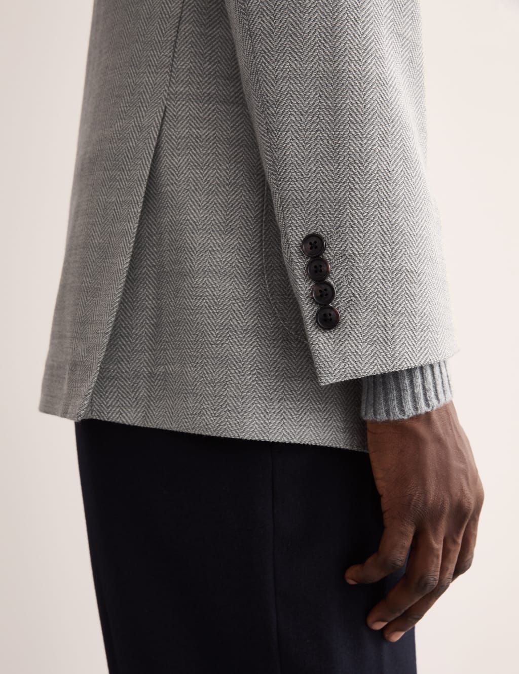 Tailored Fit Wool Rich Herringbone Blazer 5 of 8