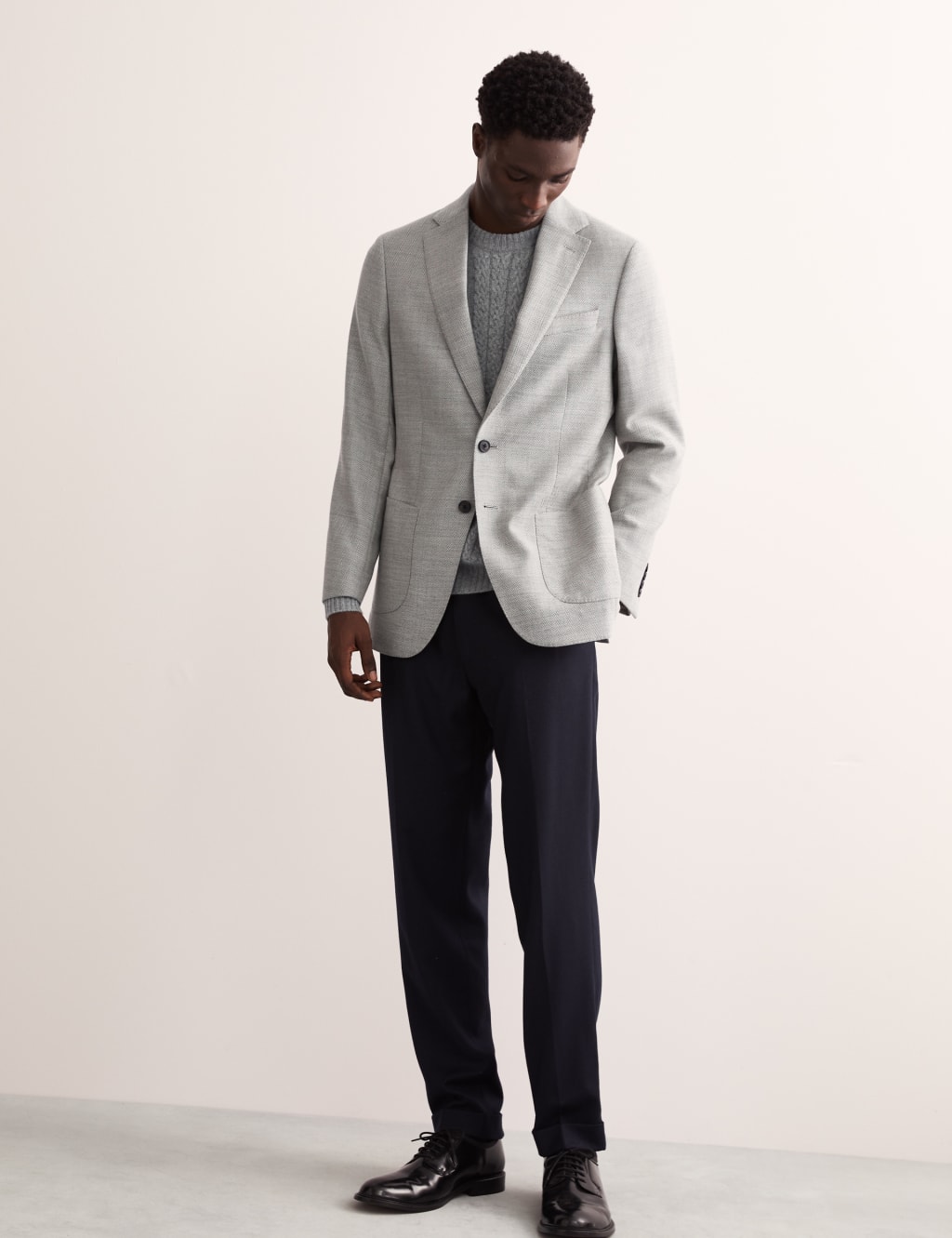 Tailored Fit Wool Rich Herringbone Blazer 6 of 8