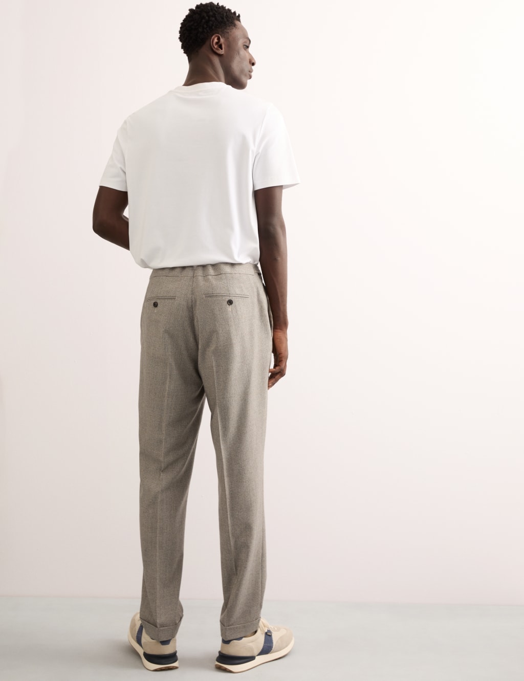 Tailored Fit Pure Wool Check Trousers 4 of 6