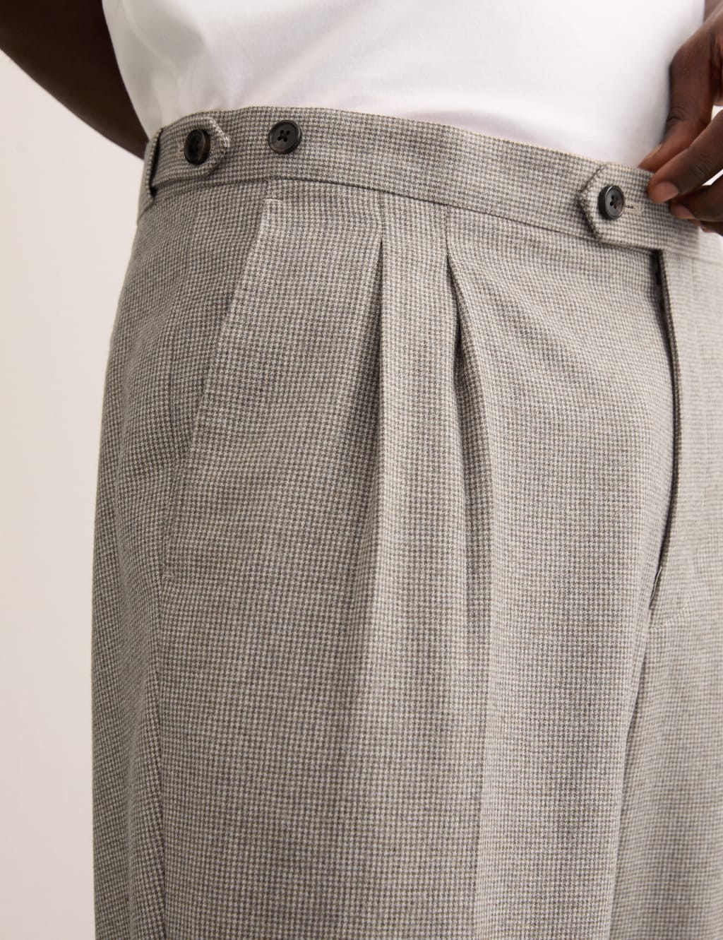 Tailored Fit Pure Wool Check Trousers 5 of 6