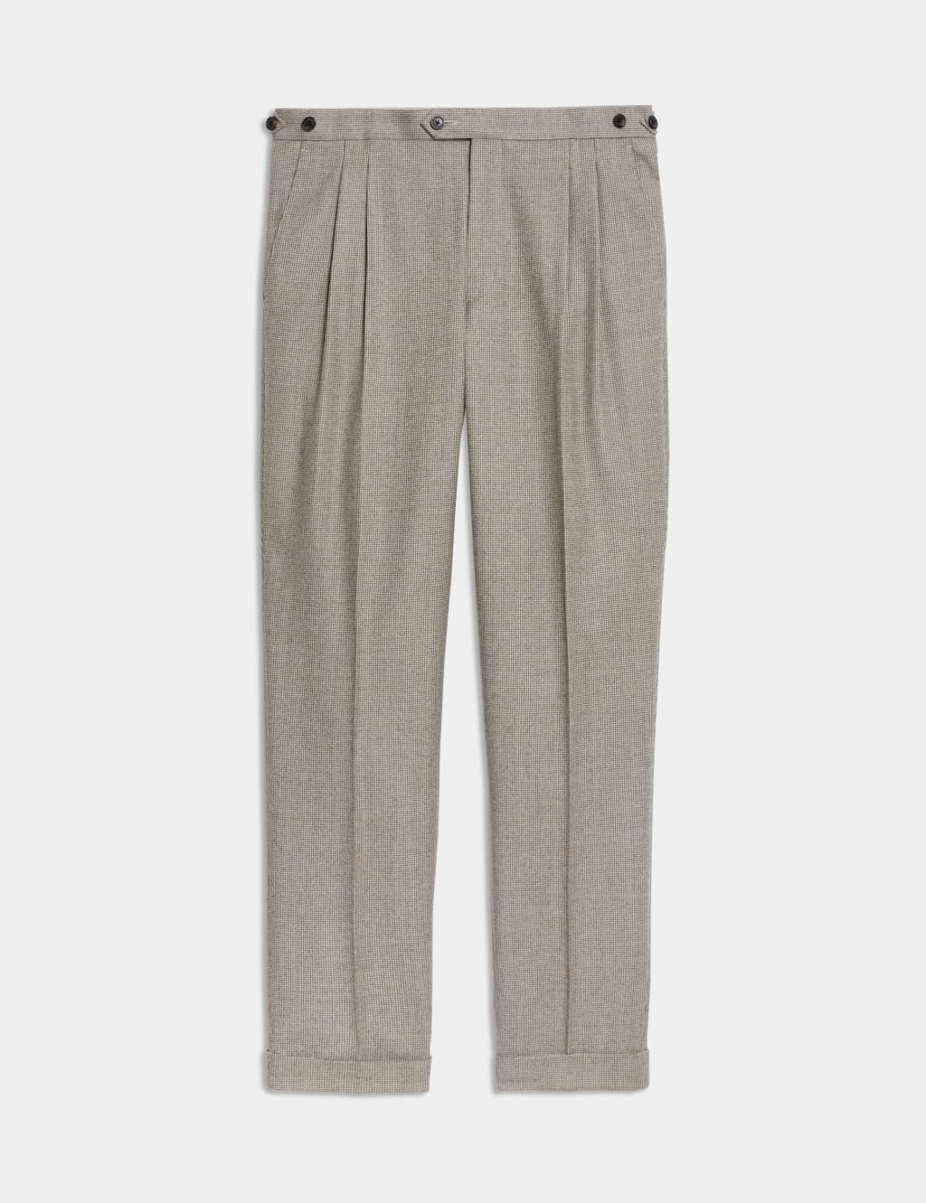 Tailored Fit Pure Wool Check Trousers 2 of 6