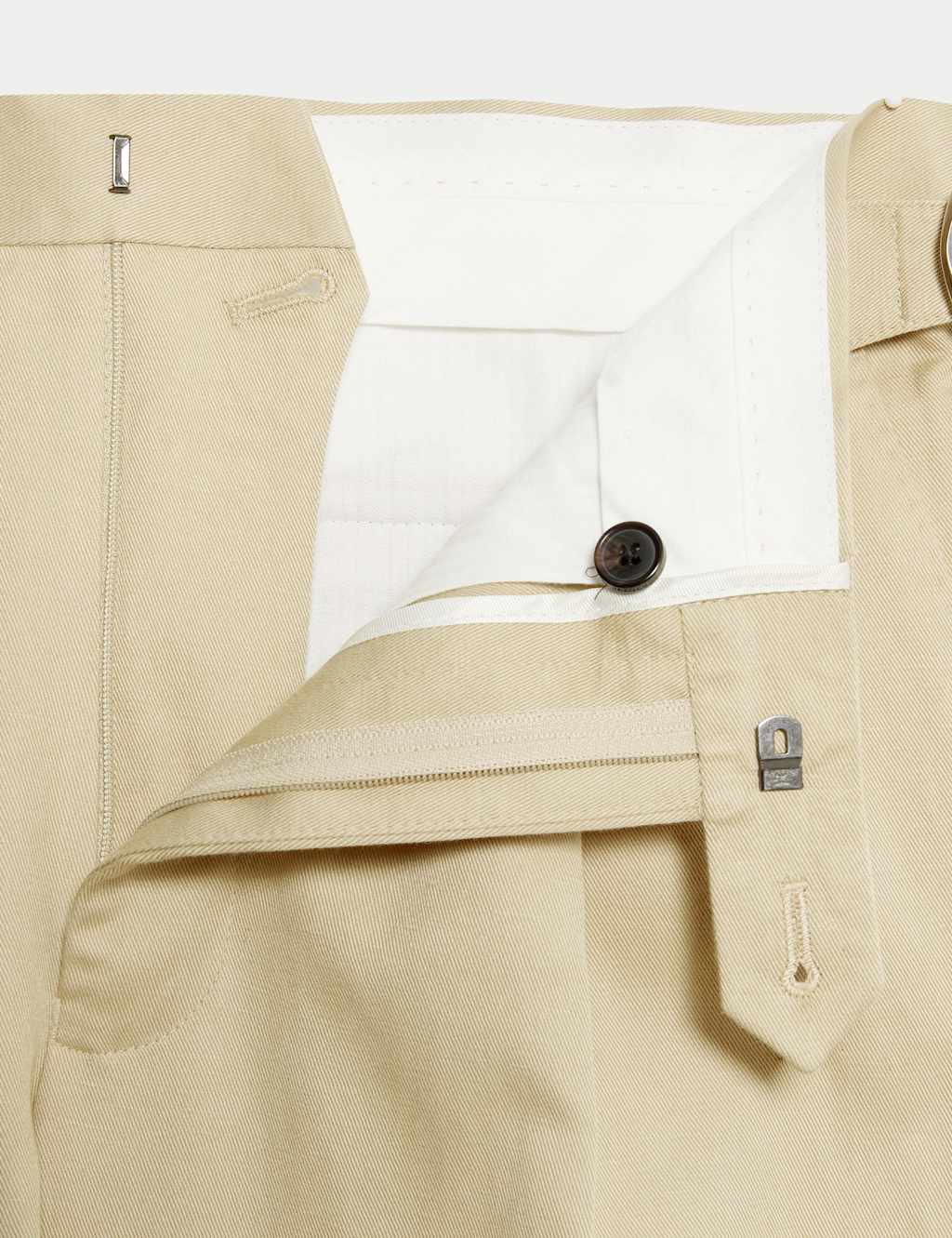 Tailored Fit Twill Cotton Linen Trousers 3 of 8