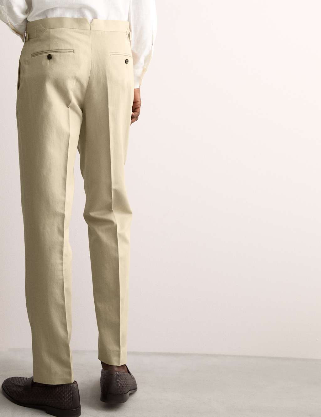 Tailored Fit Twill Cotton Linen Trousers 8 of 8