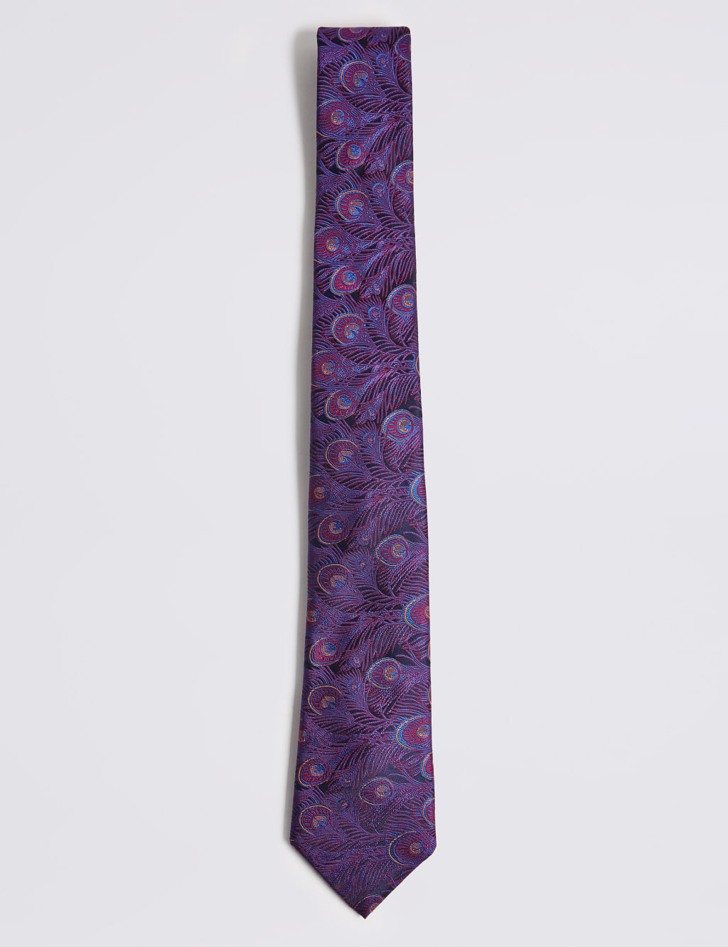 Pure Silk Made in Italy Peacock Feather Tie 1 of 3
