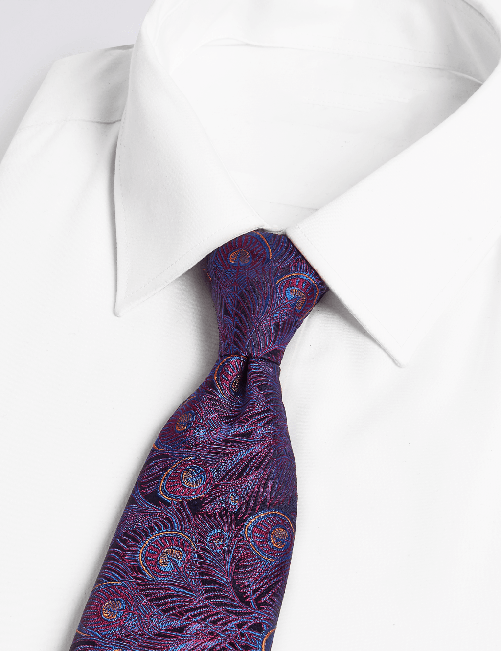 Pure Silk Made in Italy Peacock Feather Tie 2 of 3