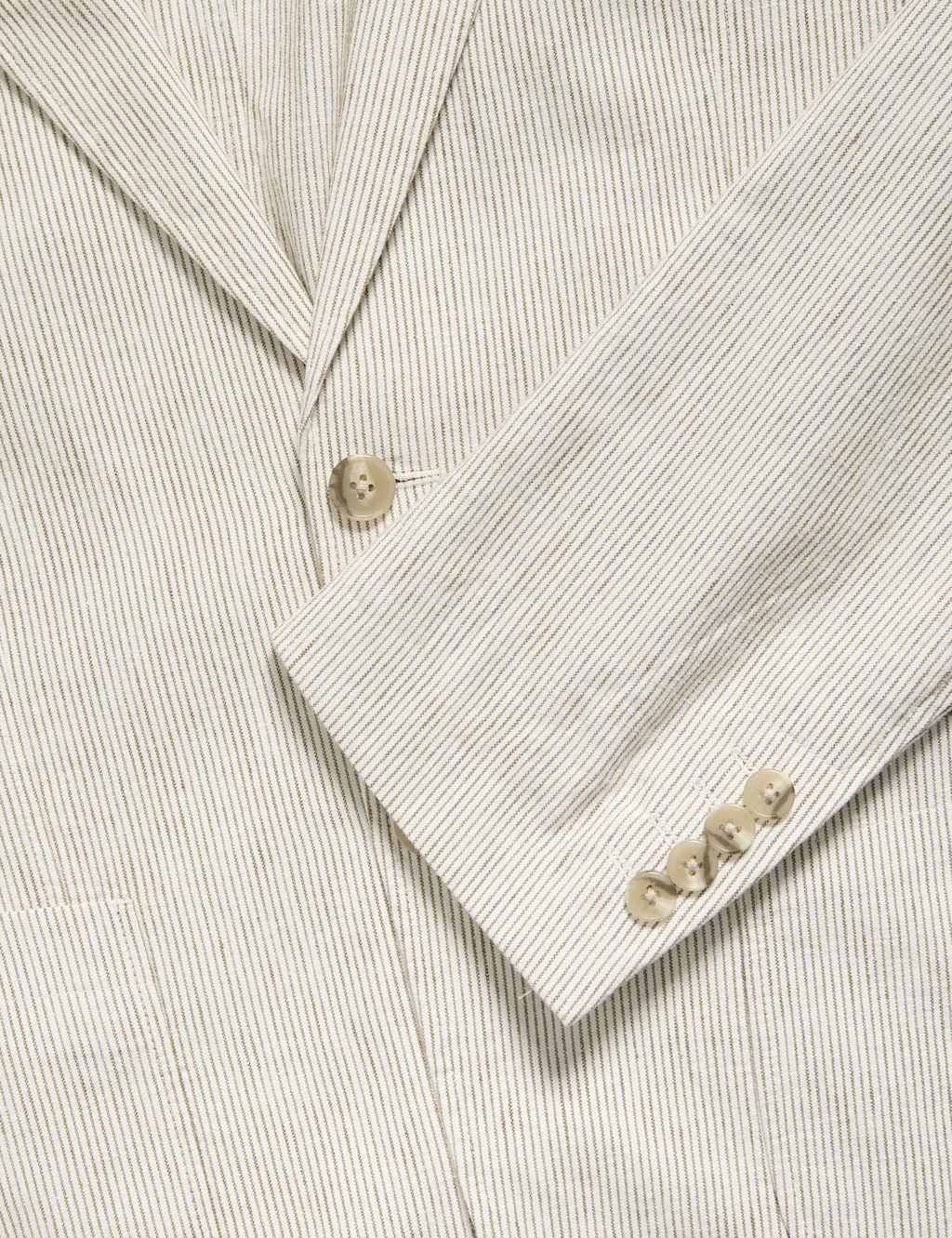 Tailored Fit Cotton Linen Striped Blazer 3 of 7
