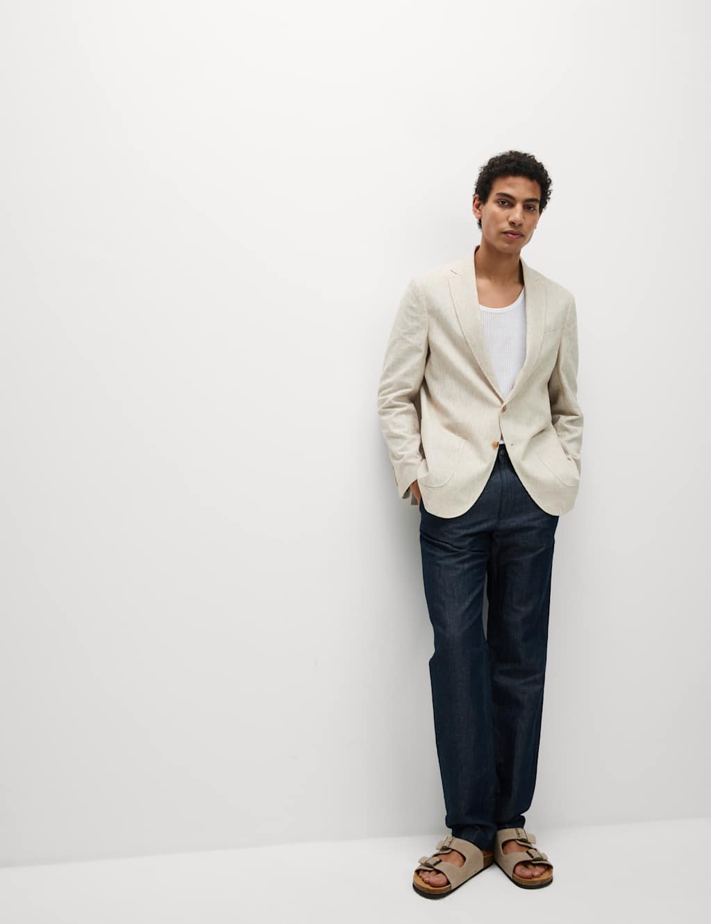 Tailored Fit Cotton Linen Striped Blazer 5 of 7