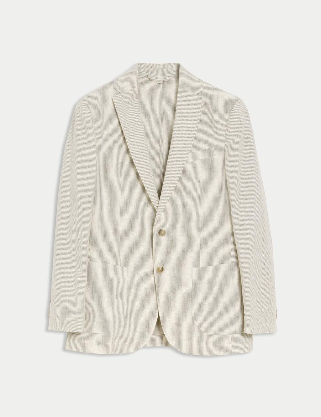 Tailored Fit Cotton Linen Striped Blazer 2 of 7