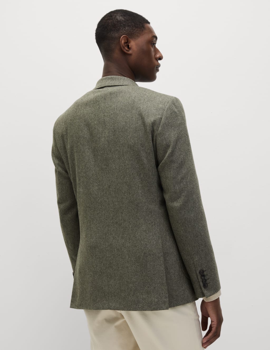 Tailored Fit Wool Blend Twill Blazer M S Collection M S