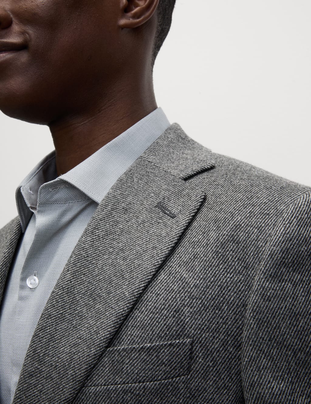 Tailored Fit Wool Blend Textured Blazer M S Collection M S