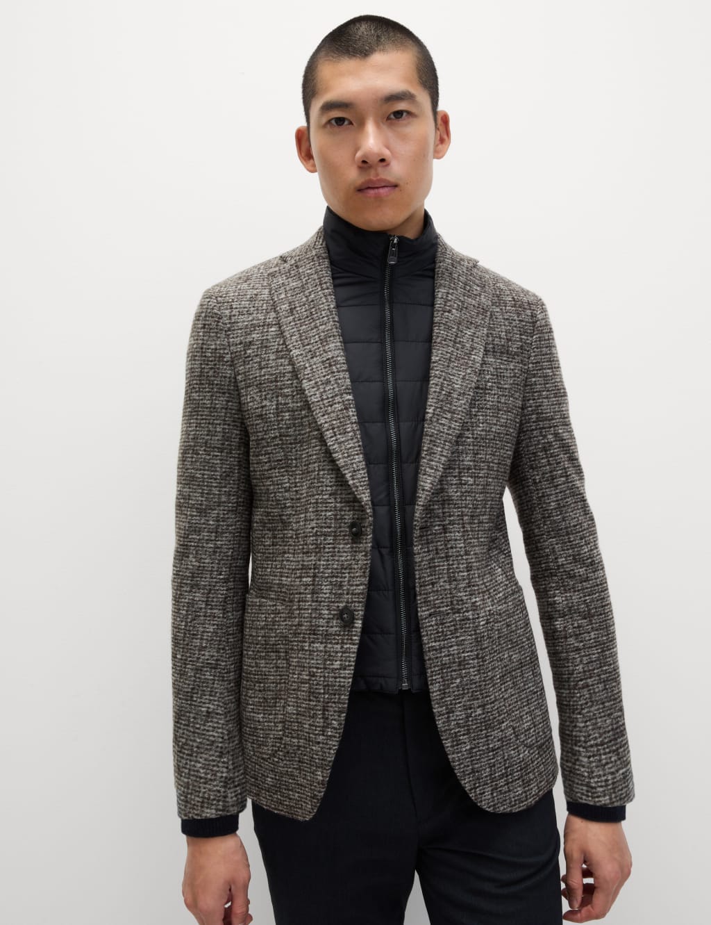 Tailored Fit Wool Blend Blazer with Gilet