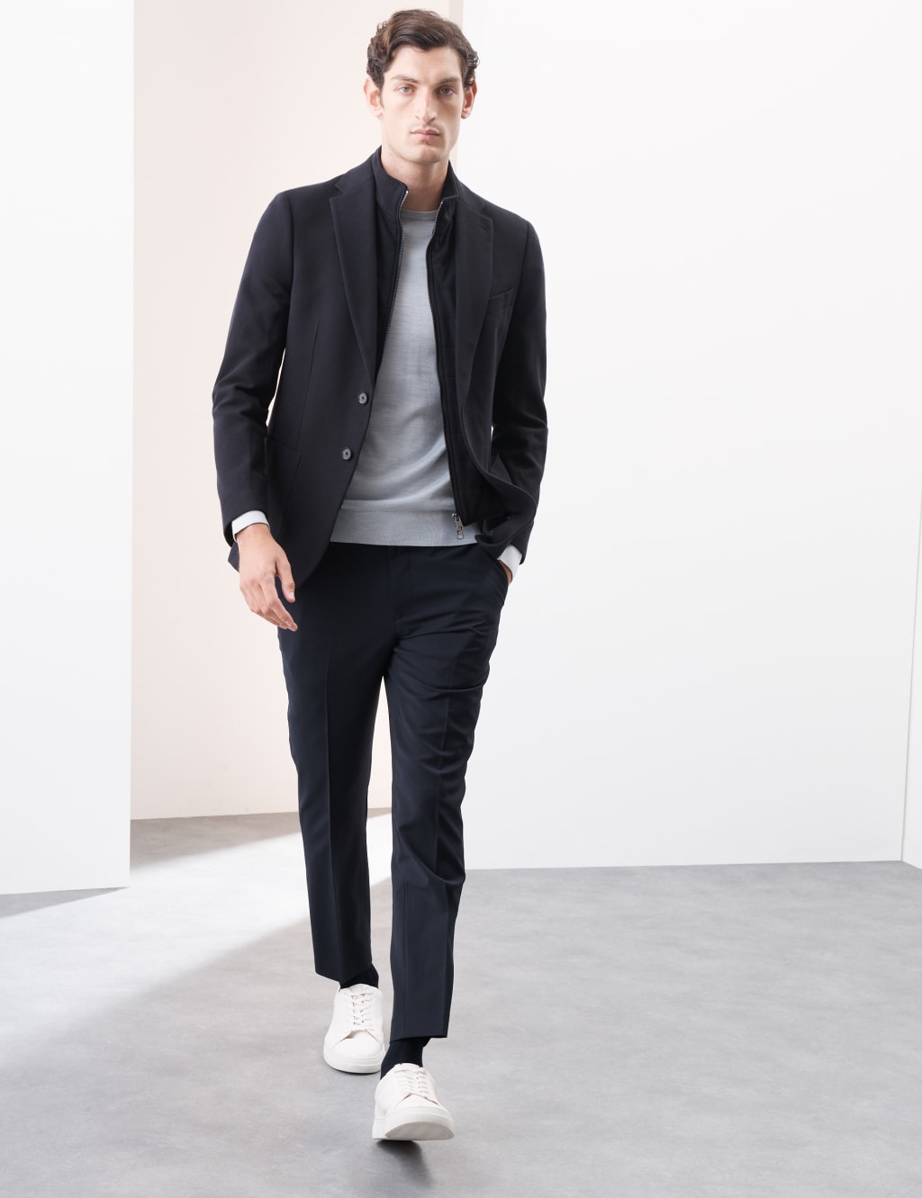Cotton Rich Knitted Blazer with Gilet 3 of 7