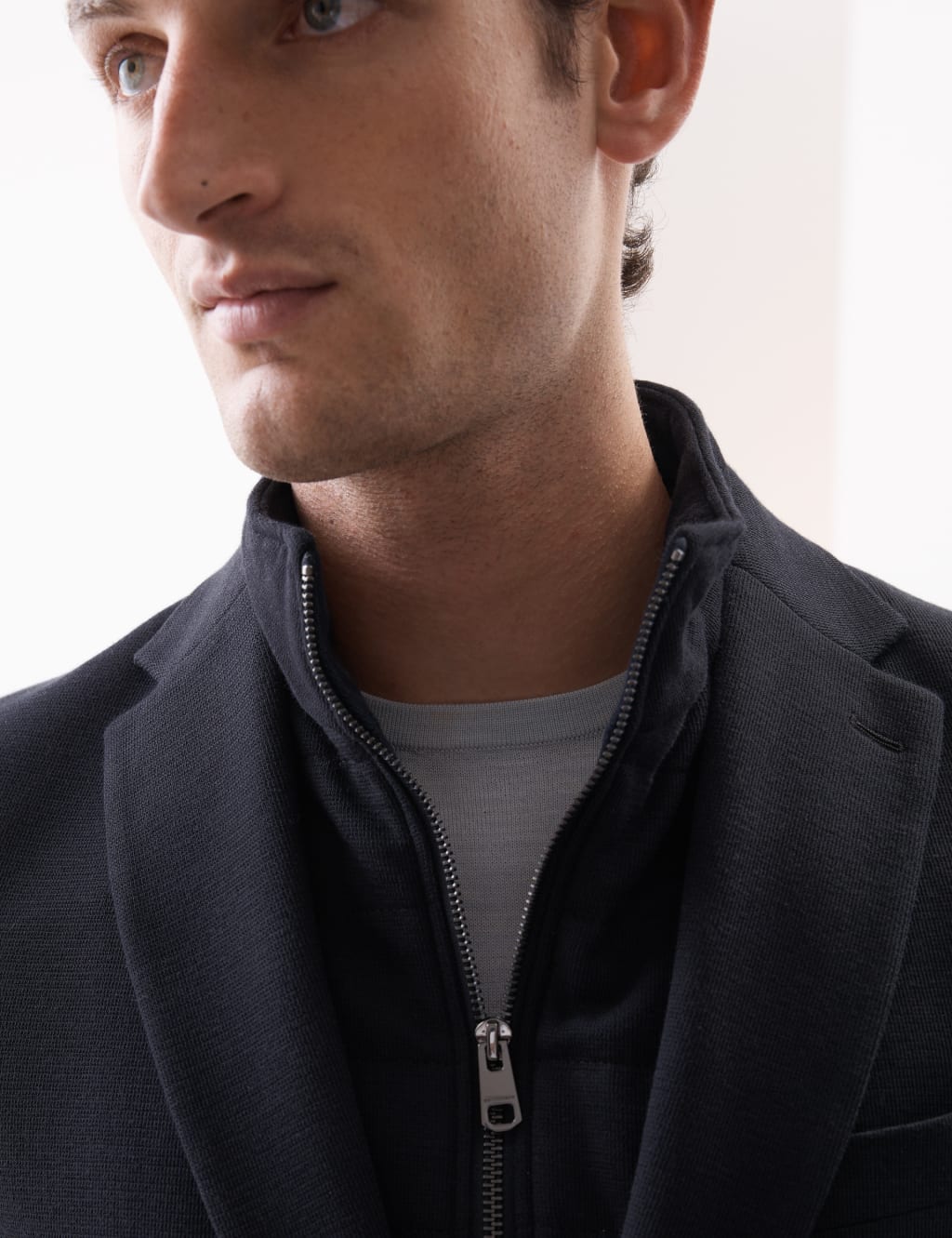 Cotton Rich Knitted Blazer with Gilet 5 of 7