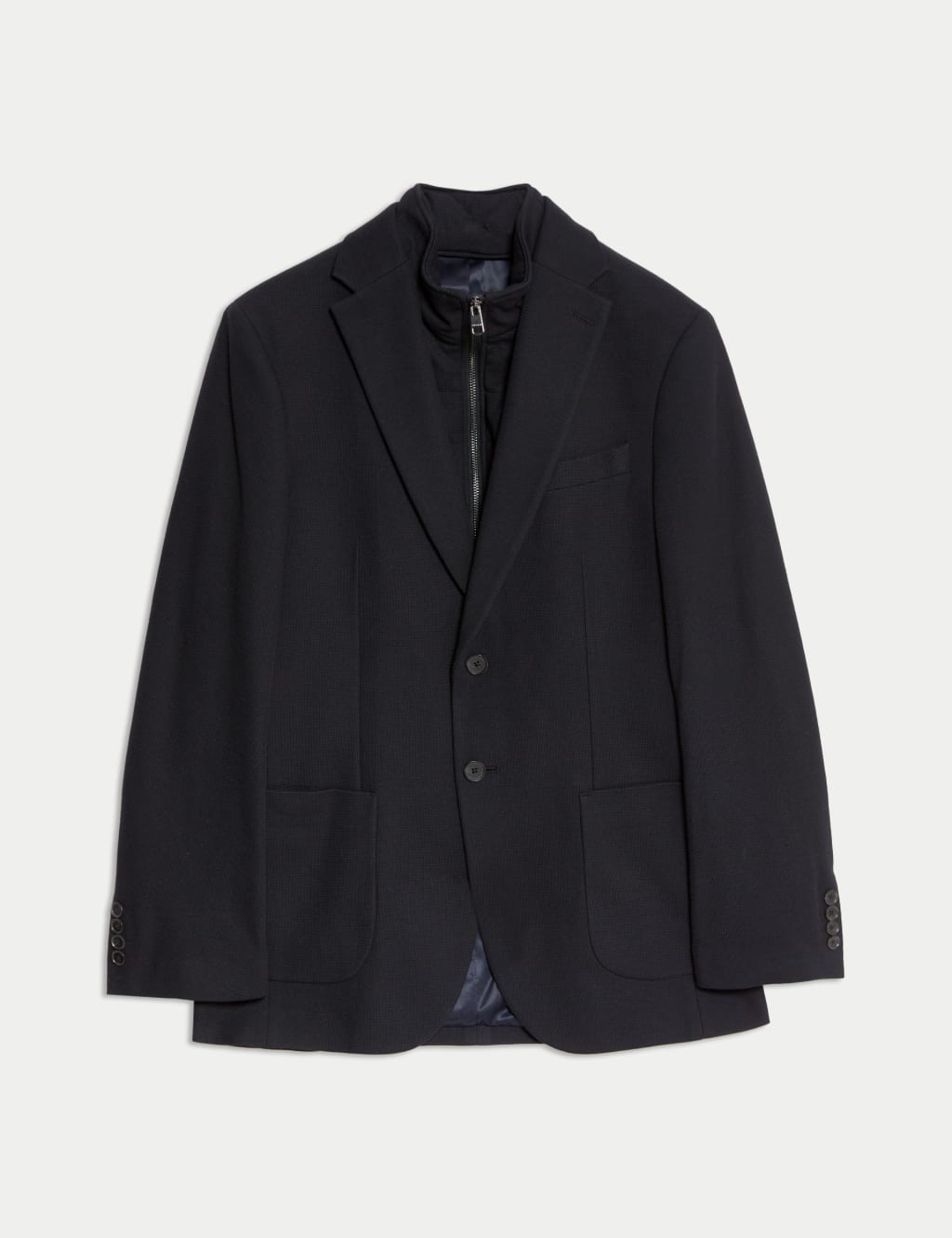 Cotton Rich Knitted Blazer with Gilet 2 of 7