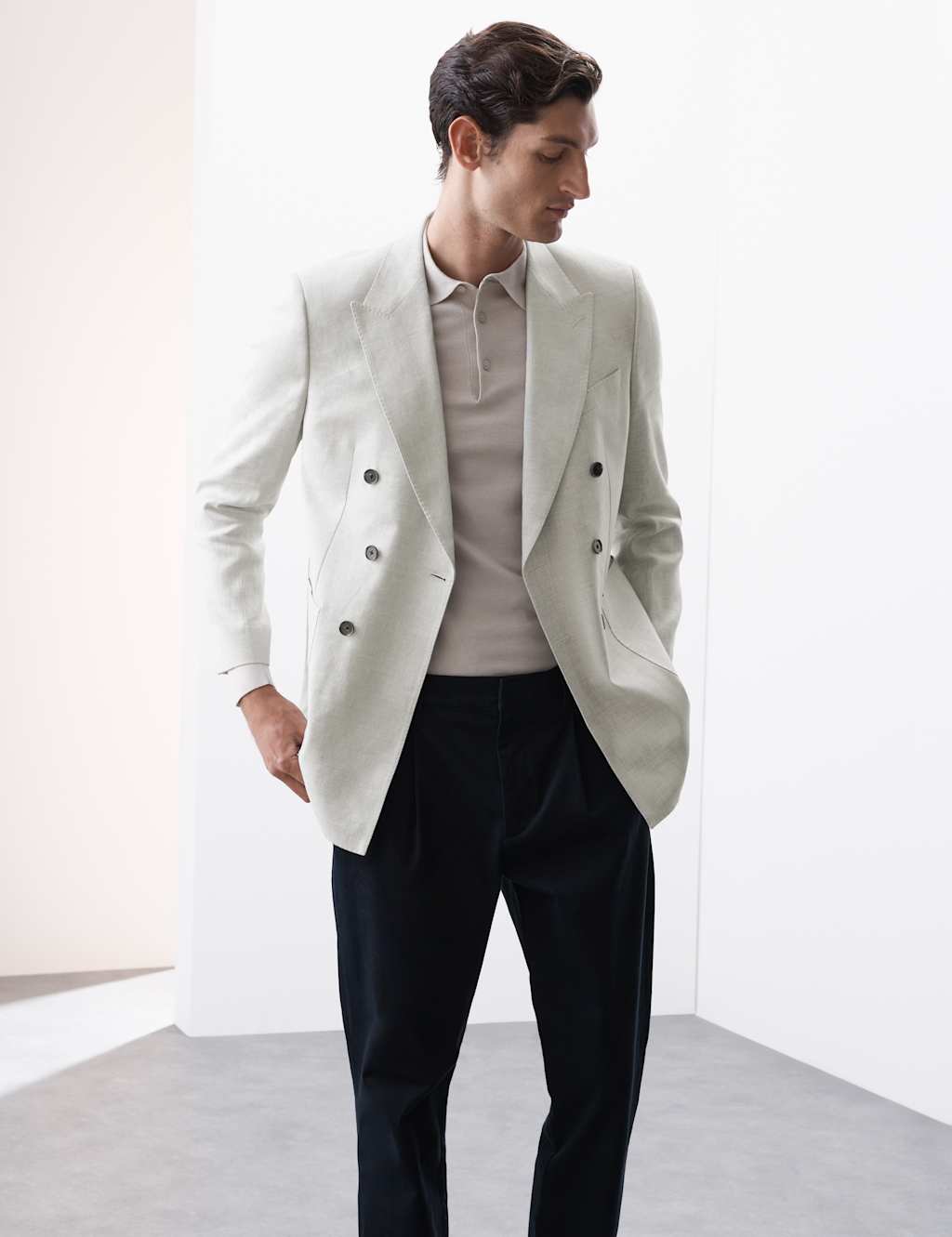 Tailored Fit Linen Blend Twill Blazer 1 of 8