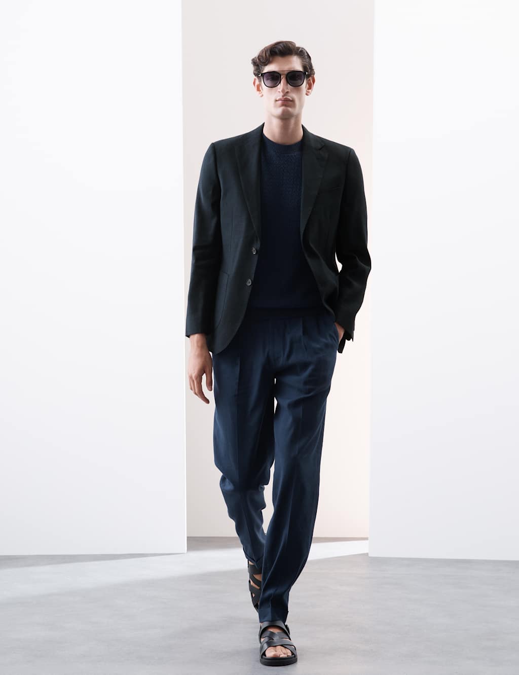Linen Blend Check Blazer 4 of 8