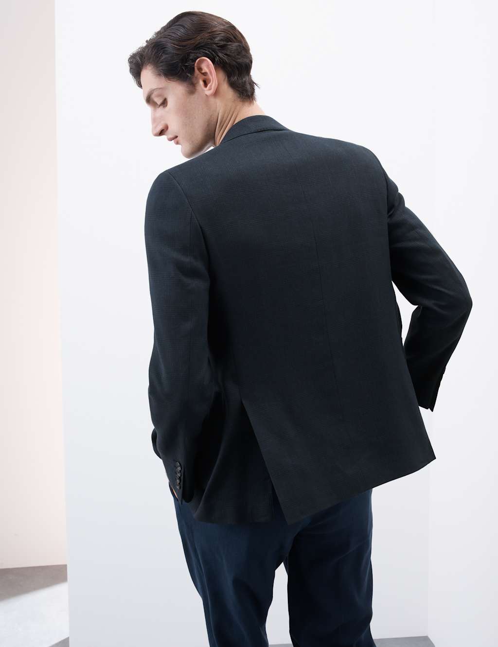 Linen Blend Check Blazer 5 of 8