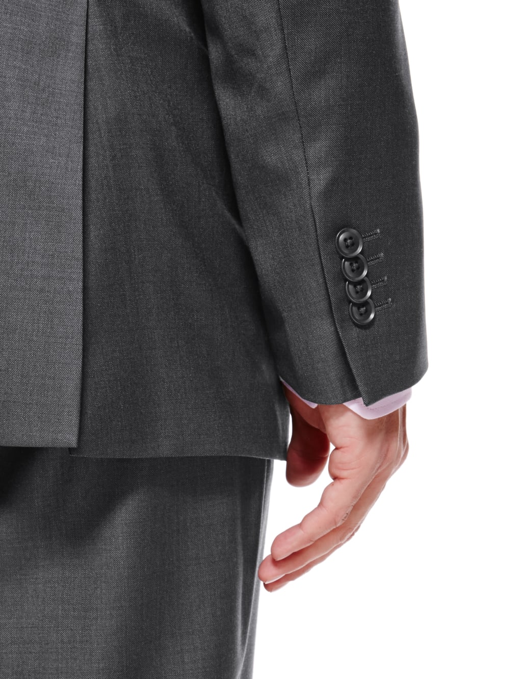 Charcoal Textured Regular Fit Single Breasted Jacket 5 of 8