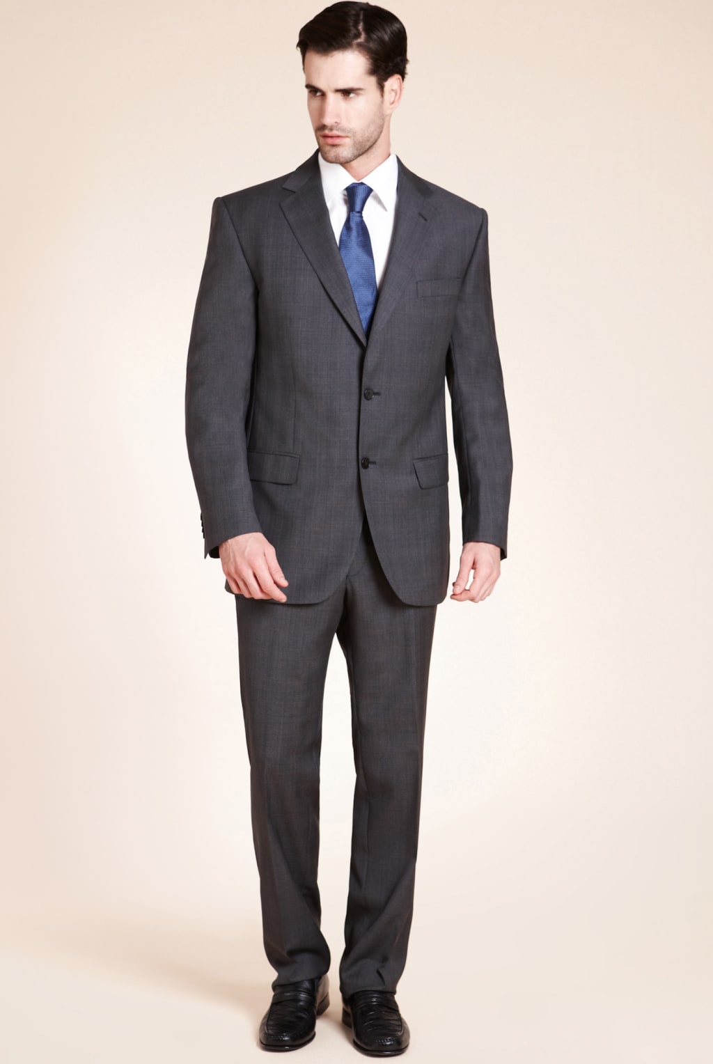 2 Button Prince of Wales Checked Jacket with Wool Collezione M S