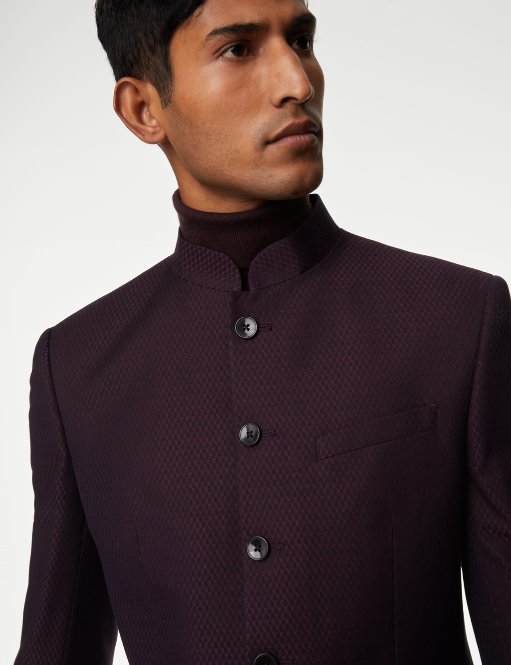 Textured Jacquard Nehru Jacket