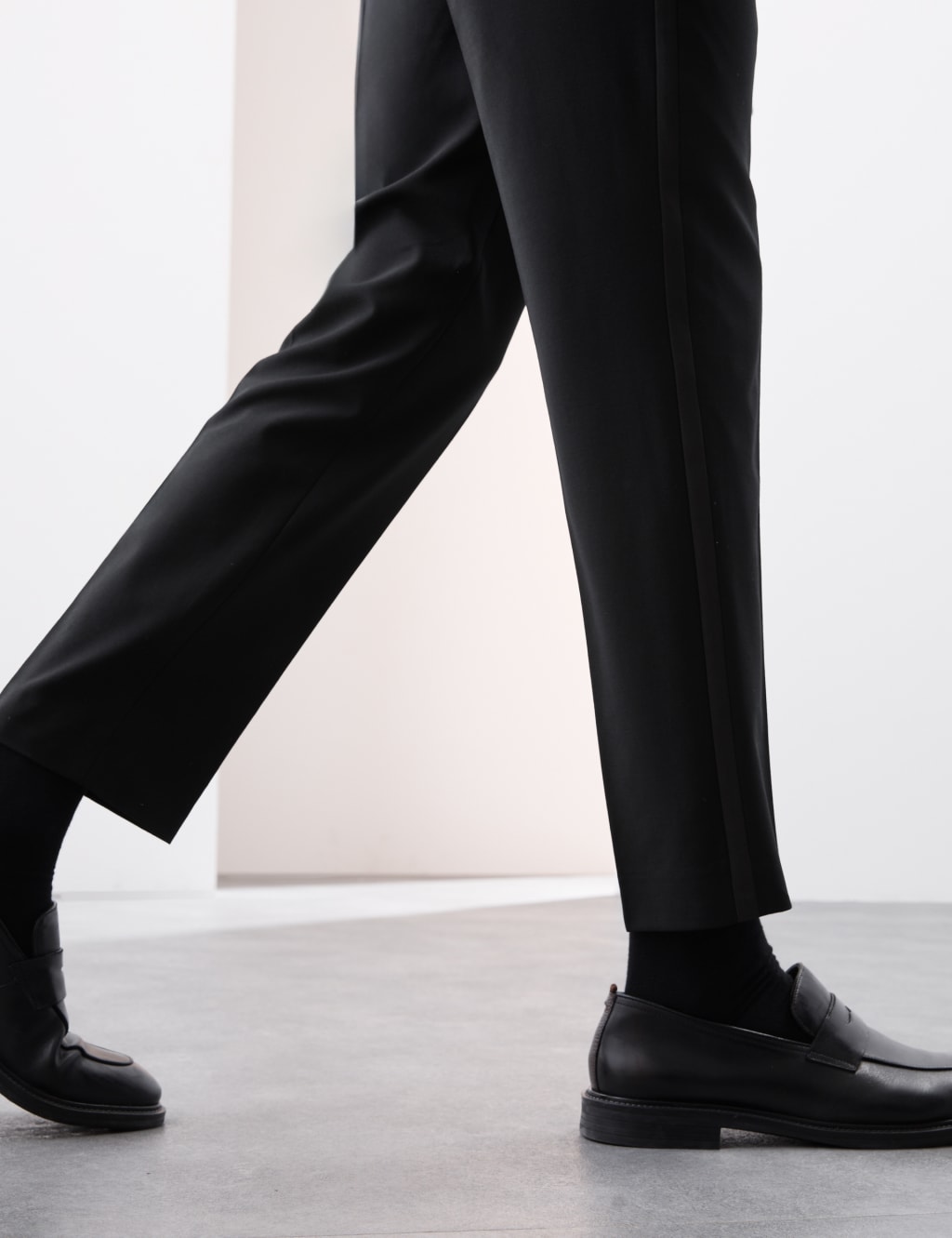 Tailored Fit Wool Blend Tuxedo Trousers 4 of 7