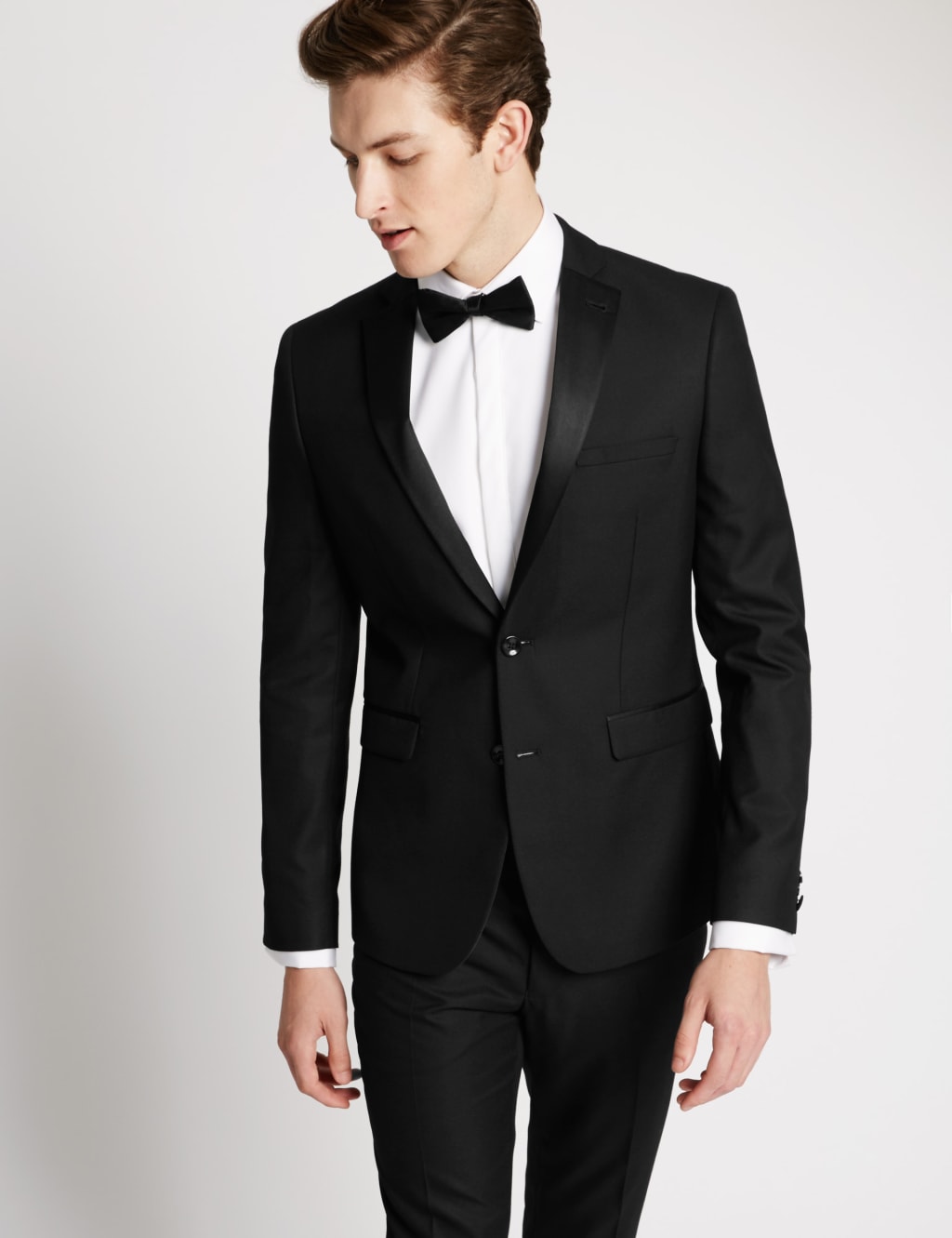 Black Textured Modern Slim Fit Jacket Limited Edition M S