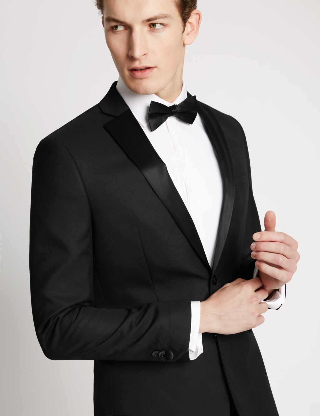 Black Textured Modern Slim Fit Jacket | Limited Edition | M&S IE