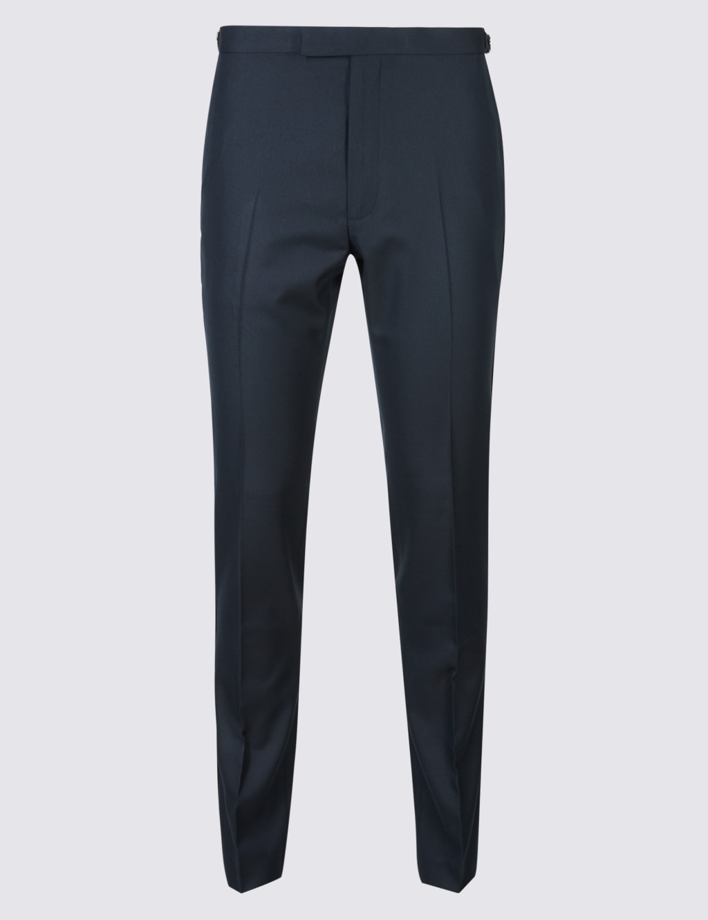 Navy Textured Modern Slim Fit Trousers 2 of 6
