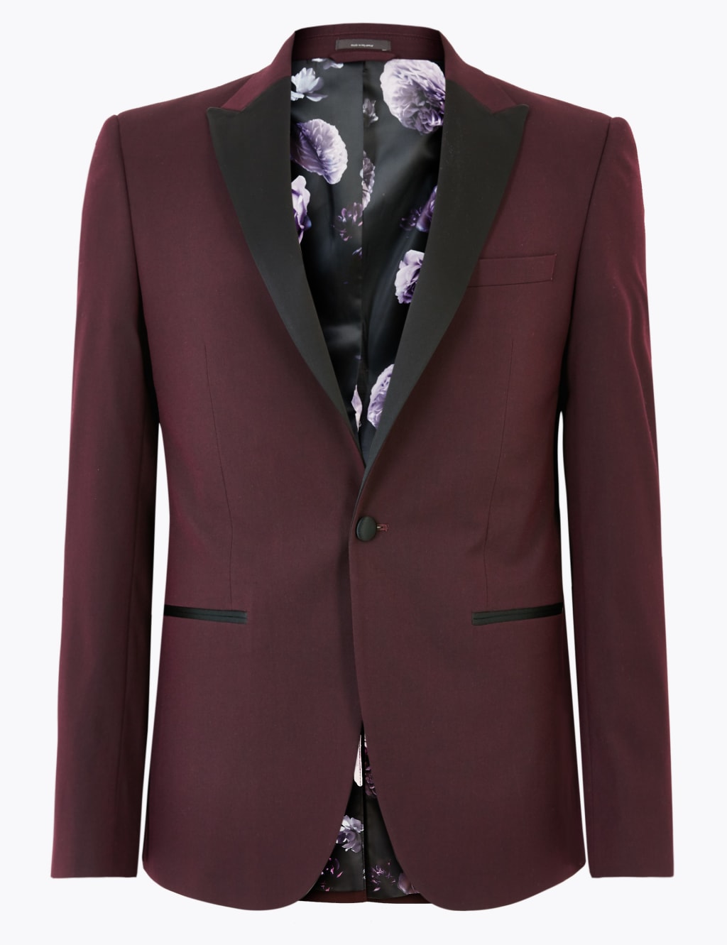 Burgundy Slim Fit Dinner Jacket M S Collection M S