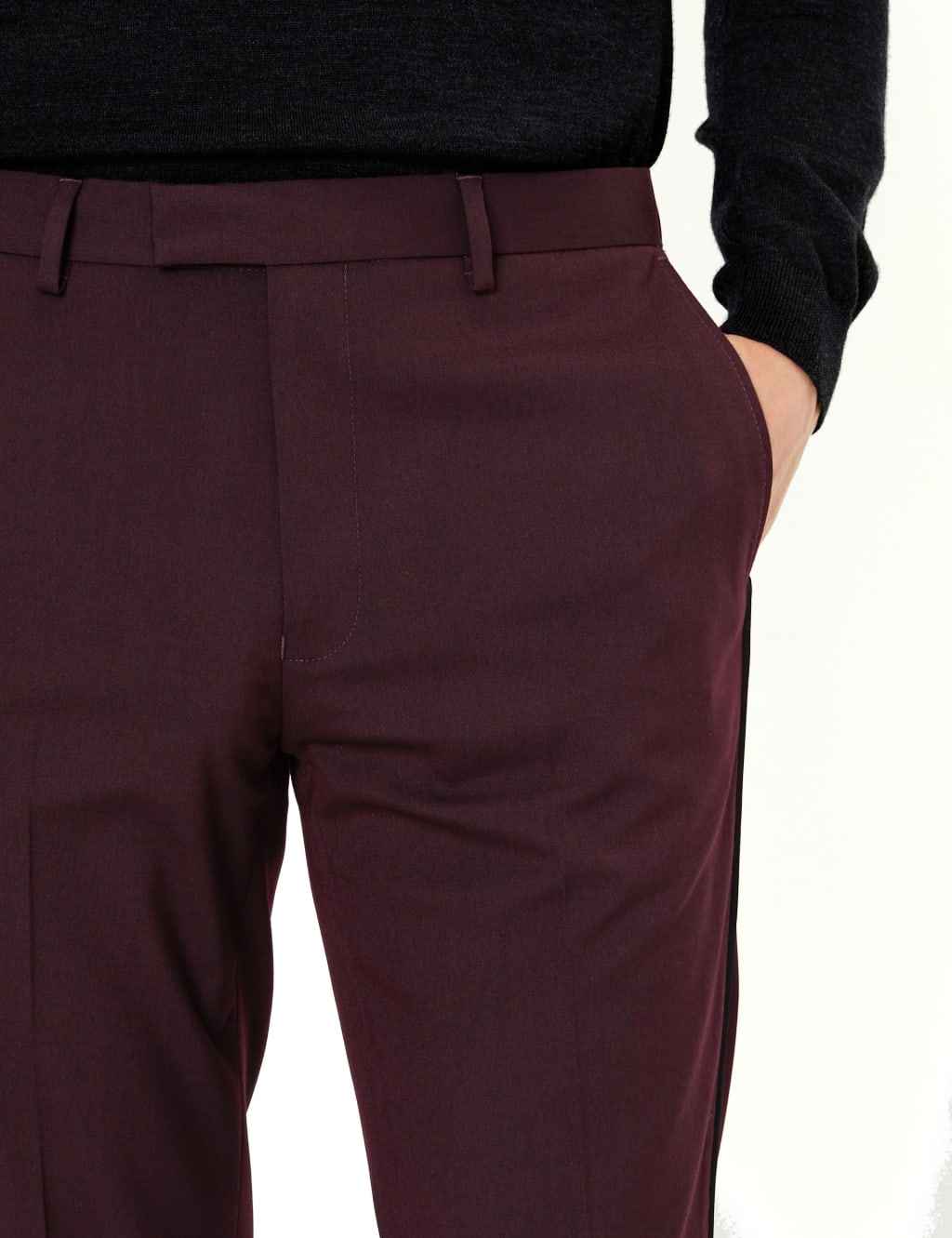 Burgundy Slim Fit Trousers 3 of 7