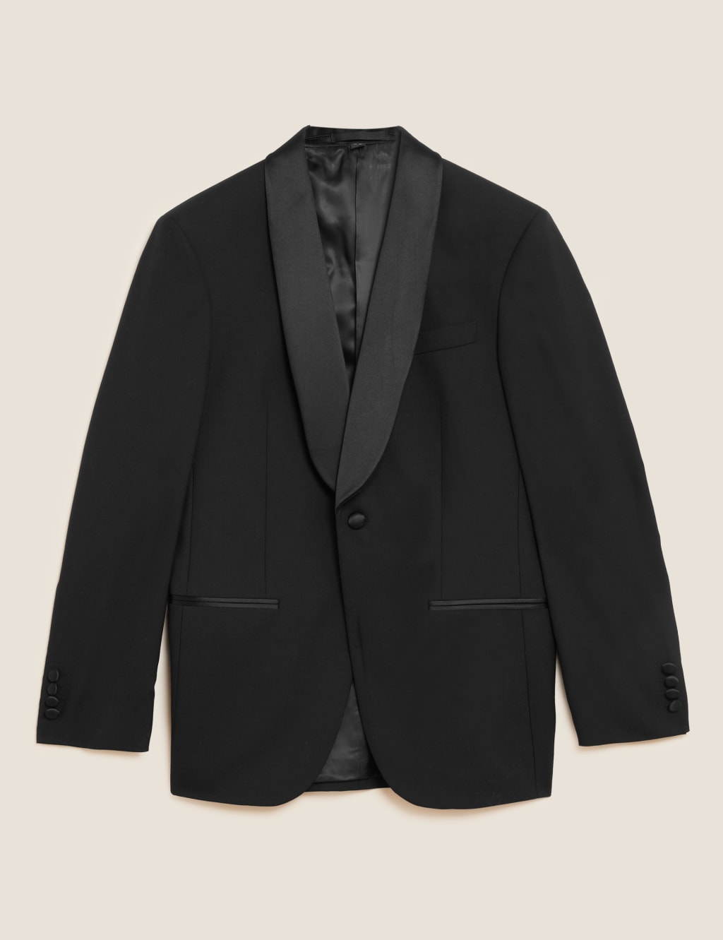 Regular Fit Pure Wool Tuxedo Jacket 2 of 8