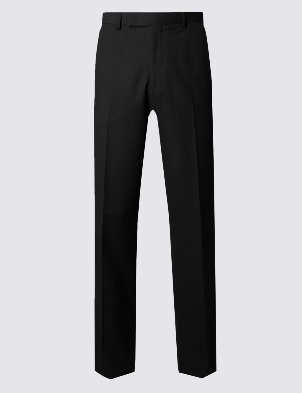 Black Regular Fit Wool Suit Trousers 1 of 4